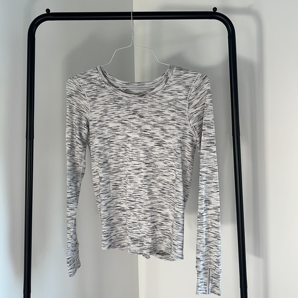 LULULEMON long sleeve Beat the Heat LS Black/White Space Dye 4 - Picture 10 of 12